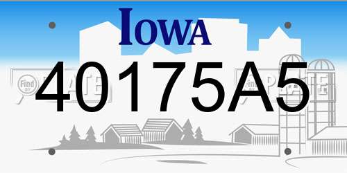 40175A5 Iowa License Plate