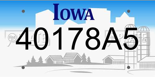 40178A5 Iowa License Plate