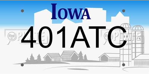 401ATC Iowa License Plate