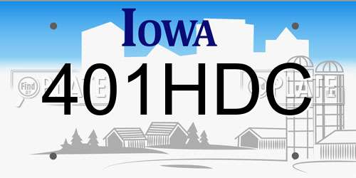 401HDC Iowa License Plate