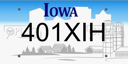 401XIH Iowa License Plate