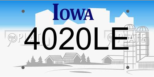 4020LE Iowa License Plate