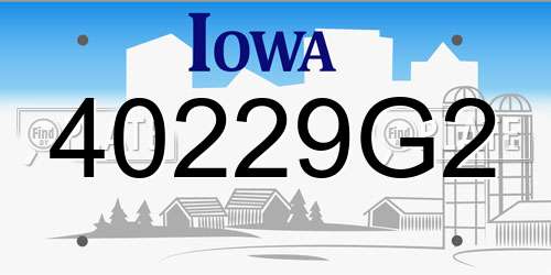 40229G2 Iowa License Plate