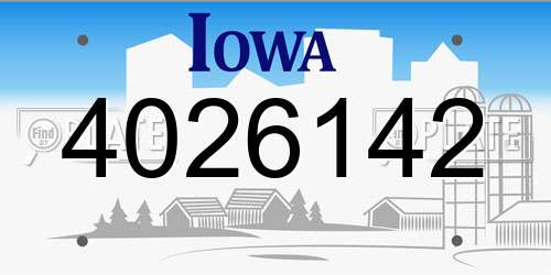 4026142 Iowa License Plate