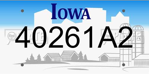 40261A2 Iowa License Plate