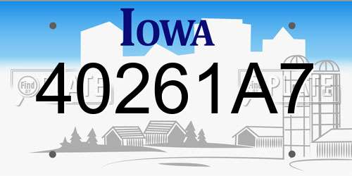 40261A7 Iowa License Plate