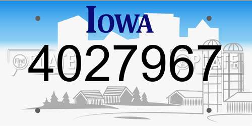 4027967 Iowa License Plate