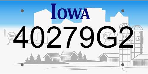40279G2 Iowa License Plate