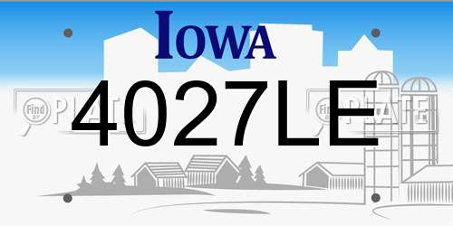 4027LE Iowa License Plate