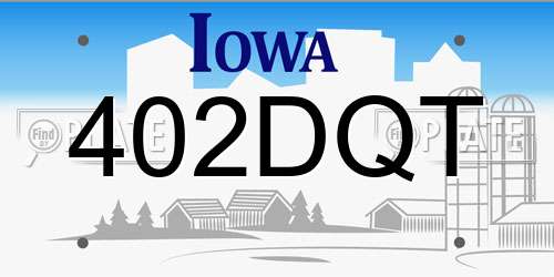 402DQT Iowa License Plate