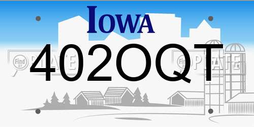 402OQT Iowa License Plate