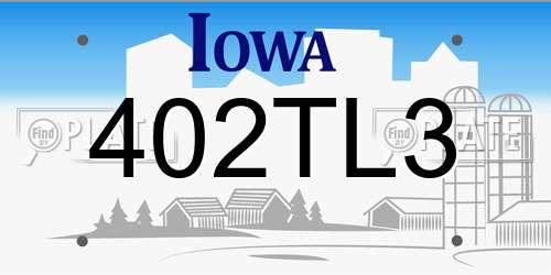 402TL3 Iowa License Plate