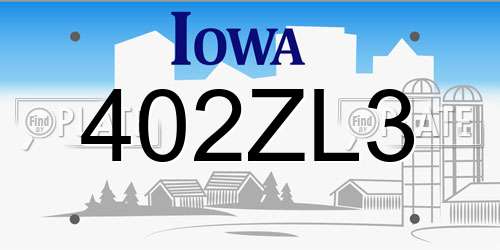 402ZL3 Iowa License Plate