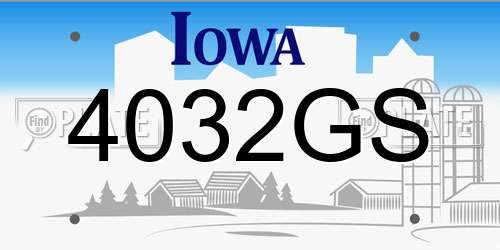 4032GS Iowa License Plate