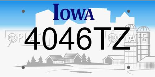 4046TZ Iowa License Plate