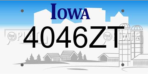 4046ZT Iowa License Plate