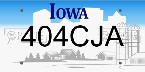 404CJA Iowa License Plate