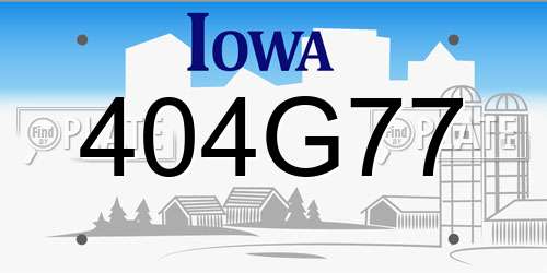 404G77 Iowa License Plate