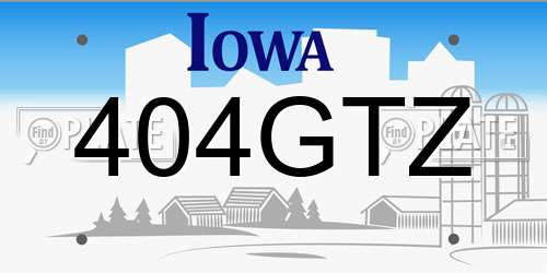 404GTZ Iowa License Plate