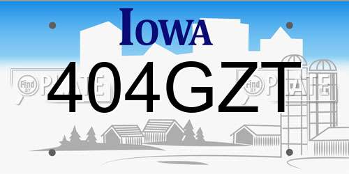 404GZT Iowa License Plate