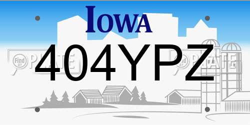 404YPZ Iowa License Plate