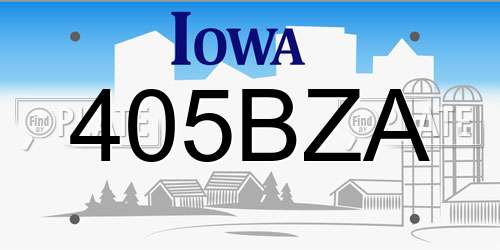 405BZA Iowa License Plate