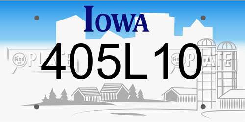 405L10 Iowa License Plate