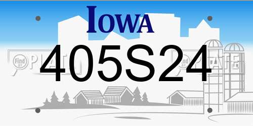 405S24 Iowa License Plate