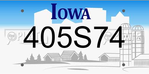 405S74 Iowa License Plate