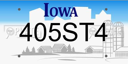 405ST4 Iowa License Plate