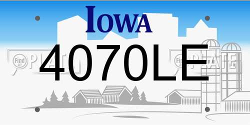 4070LE Iowa License Plate