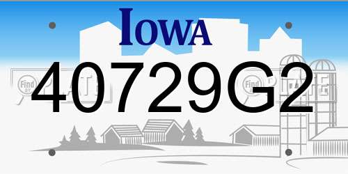 40729G2 Iowa License Plate