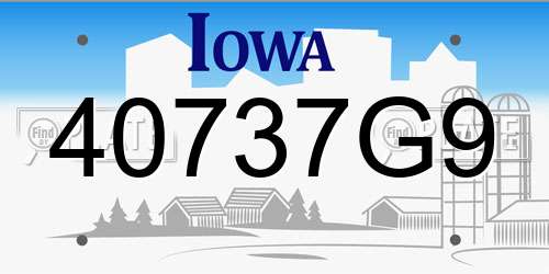 40737G9 Iowa License Plate