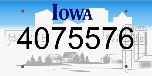 4075576 Iowa License Plate