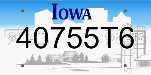 40755T6 Iowa License Plate