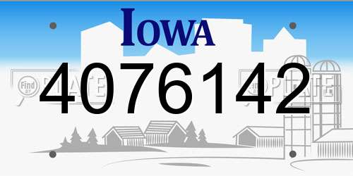 4076142 Iowa License Plate