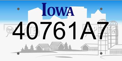 40761A7 Iowa License Plate