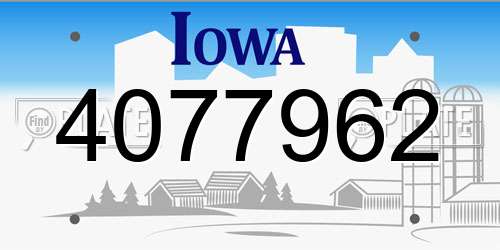 4077962 Iowa License Plate