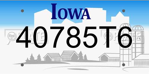 40785T6 Iowa License Plate