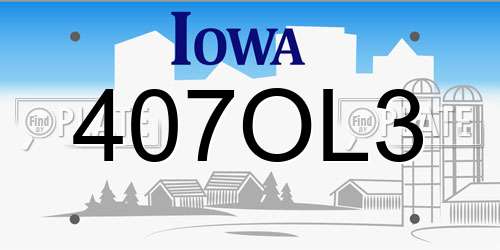 407OL3 Iowa License Plate