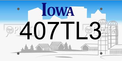 407TL3 Iowa License Plate