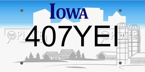 407YEI Iowa License Plate
