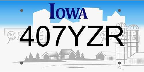 407YZR Iowa License Plate