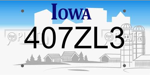 407ZL3 Iowa License Plate