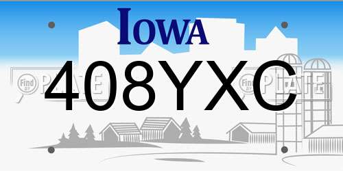 408YXC Iowa License Plate