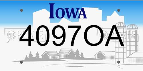 4097OA Iowa License Plate