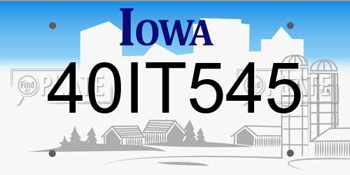 40IT545 Iowa License Plate
