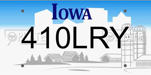 410LRY Iowa License Plate