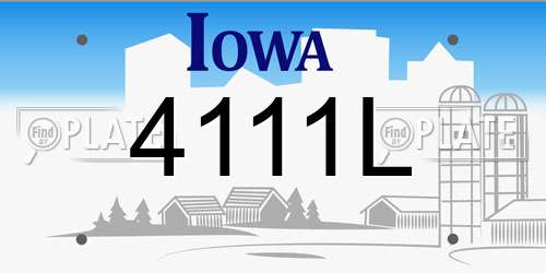 4111L Iowa License Plate