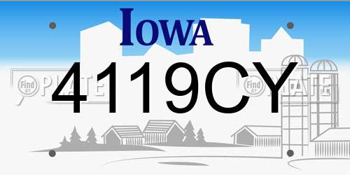 4119CY Iowa License Plate